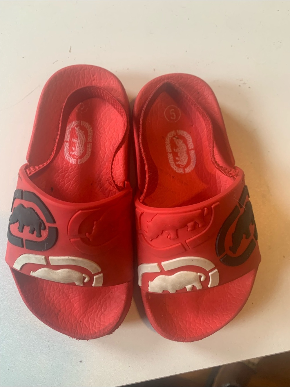 Kids Red Slip-On Slide Sandals